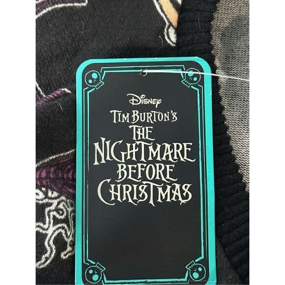 Disney Tim Burton’s Nightmare Before Christmas Black Character Print Knit Cozy S - Picture 10 of 13